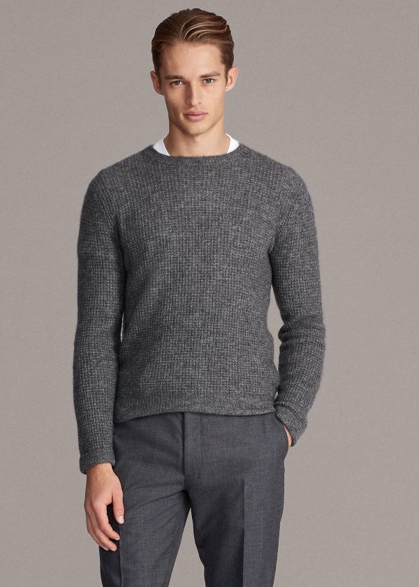 Ralph Lauren Cashmere-Silk Crewneck Striktrøje Herre Danmark (WNRFG0167)